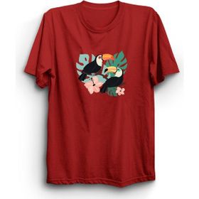 The Fame Çift Tukan Toucan Luck Şans Kuş Birds Toucan Partners Kırmızı Kadın T-shirt