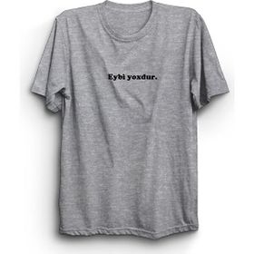 The Fame Eybi Yoxdur Boşver Azerbaycan Slogan Gri Kadın T-shirt
