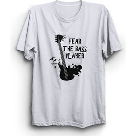 The Fame Fear The Bass Player Basçıdan Kork Bas Gitar Bass Guitar Müzik Music Beyaz Kadın T-shirt