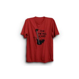 The Fame Fear The Bass Player Basçıdan Kork Bas Gitar Bass Guitar Müzik Music Kırmızı Kadın T-shirt