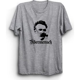 The Fame Friedrich Nietzsche Ubermensch Filozof Gri Kadın T-shirt