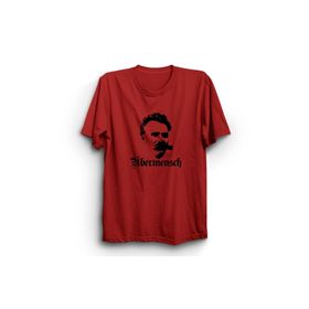 The Fame Friedrich Nietzsche Ubermensch Filozof Kırmızı Kadın T-shirt