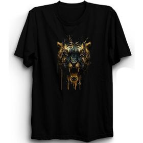 The Fame Gold Tiger Kaplan Hayvan Wild Animal Siyah Kadın T-shirt