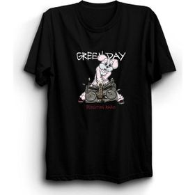 The Fame Green Day Revolution Radio Pink Rabbit Rock Metal Grup Siyah Kadın T-shirt