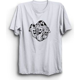 The Fame High Mushrooms Gülen Mantarlar Mantar Beyaz Kadın T-shirt