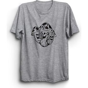 The Fame High Mushrooms Gülen Mantarlar Mantar Gri Kadın T-shirt