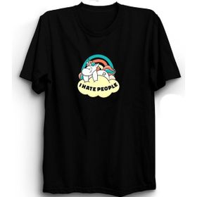 The Fame I Hate People Unicorn İnsanlardan Nefret Ediyorum Siyah Kadın T-shirt