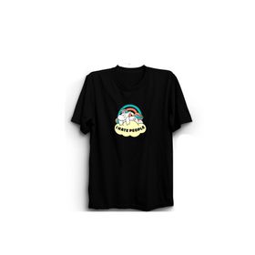 The Fame I Hate People Unicorn İnsanlardan Nefret Ediyorum Siyah Kadın T-shirt