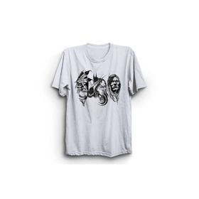 The Fame Indian Kızılderili Tasarım Beyaz Kadın T-shirt
