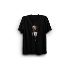 The Fame Indian Kızılderili Women And Skull Siyah Kadın T-shirt