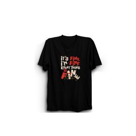The Fame İyi İyiyim Her Şey İyi Noel Fine Christmas Yeniyıl Yılbaşı Siyah Kadın T-shirt