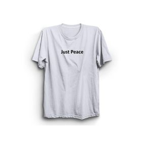 The Fame Just Peace Sadece Huzur Slogan Beyaz Kadın T-shirt