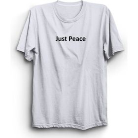 The Fame Just Peace Sadece Huzur Slogan Beyaz Kadın T-shirt