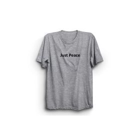 The Fame Just Peace Sadece Huzur Slogan Gri Kadın T-shirt