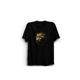 The Fame Kaplan Tiger Gold Design Hayvan Animel Wild Siyah Erkek T-shirt