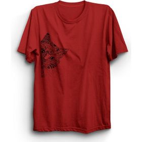 The Fame Kenardan Bakan Kedi Cat Animal Kırmızı Kadın T-shirt