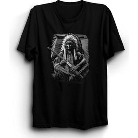 The Fame Kızılderili Indian And Gun Siyah Kadın T-shirt