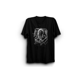 The Fame Kızılderili Indian And Gun Siyah Kadın T-shirt