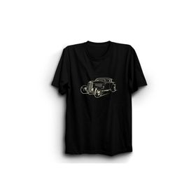 The Fame Klasik Araba Classic Car Siyah %100 Pamuk Kadın T-shirt