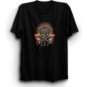 The Fame Kurukafa Live Free Die Hard Skull Siyah Pamuk Kadın T-shirt