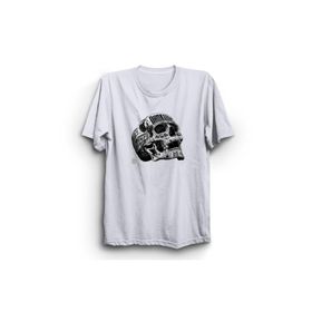 The Fame Kurukafa Skulled Skull Dark Side Gotik Beyaz Unisex T-shirt