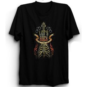 The Fame Lets Rock Guitar Gitar Rock Metal Siyah Kadın T-shirt