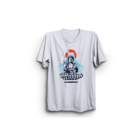 The Fame Metalci Buda Rocker Buddha Mizah Beyaz Kadın T-shirt