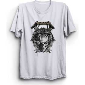The Fame Metallica VRS112 Rock Metal Grup Beyaz Erkek T-shirt