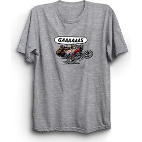 The Fame Motosiklet Motobike Motorcycle Gaz Gas Chopper Gri Kadın T-shirt