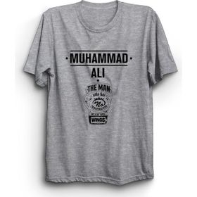 The Fame Muhammed Ali Glove Wings Boks Boxing Gri Kadın T-shirt