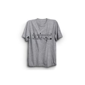 The Fame Müzik Nota ve İnsanlar Music Gri Kadın T-shirt