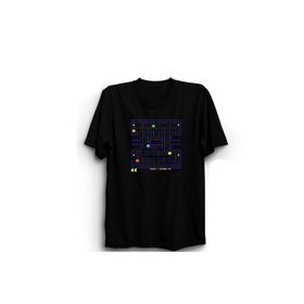 The Fame Pac Retro Games Vintage Blue Line Game Oyun Siyah Unisex T-shirt