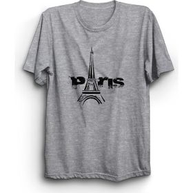 The Fame Paris Eyfel Kulesi Fransa France Eiffel Tower Gri Kadın T-shirt