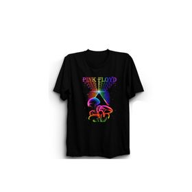 The Fame Pink Mushrooms Rock Metal Müzik Grubu Siyah Unisex T-shirt