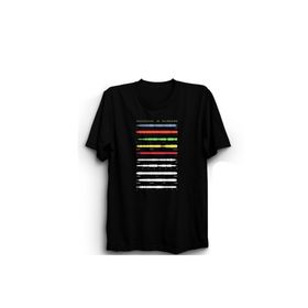 The Fame Radio In Rainbows Line Rock Metal Müzik Grubu Siyah Unisex T-shirt