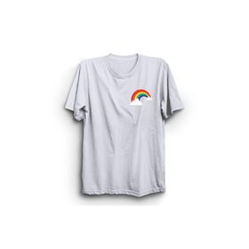 The Fame Rainbow Logo Gökkuşağı Beyaz Kadın T-shirt