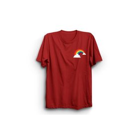 The Fame Rainbow Logo Gökkuşağı Kırmızı Kadın T-shirt