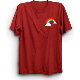 The Fame Rainbow Logo Gökkuşağı Kırmızı Kadın T-shirt