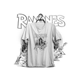 The Fame Ramons Black White Rock Metal Beyaz Kadın T-shirt