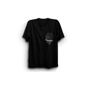 The Fame Renkler ve Kalp Colors And Heart Siyah Kadın T-shirt