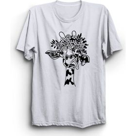 The Fame Şaşkın Zürafa Confused Giraffe Beyaz Kadın T-shirt