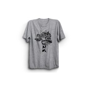 The Fame Şaşkın Zürafa Confused Giraffe Gri Kadın T-shirt