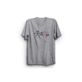 The Fame Stray Classic Logo K-Pop Kids Gri Kadın T-shirt