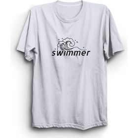 The Fame Swimmer Yüzücü Yüzme Dalga Deniz Swimming Swim Beyaz Kadın T-shirt