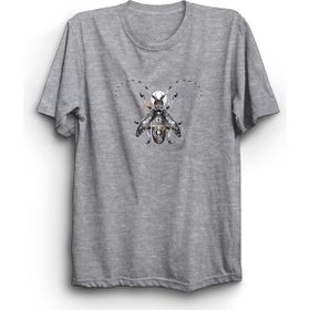 The Fame Tasarım Böcek Makine Mühendisi Machine Bug Engineer Gri Kadın T-shirt