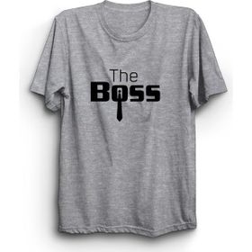 The Fame The Boss Patron Kravat Gri Kadın T-shirt