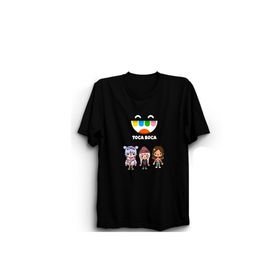 The Fame Toca Boca Game Oyun VRS03 Siyah Kadın T-shirt