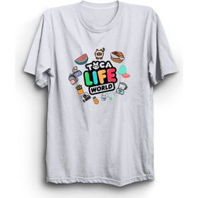 The Fame Toca Boca Karakterli Circle Game Oyun Beyaz Kadın T-shirt