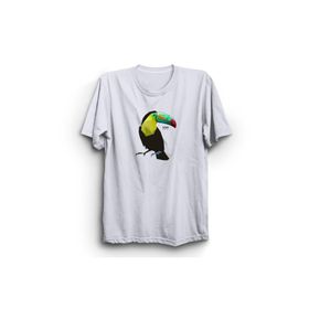 The Fame Tukan Kuşu 777 Sayı Sekanslı Toucan Bird Beyaz Kadın T-shirt