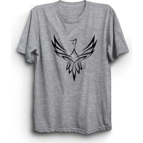 The Fame Tukan Kuşu 777 Sayı Sekanslı Toucan Bird Gri Kadın T-shirt